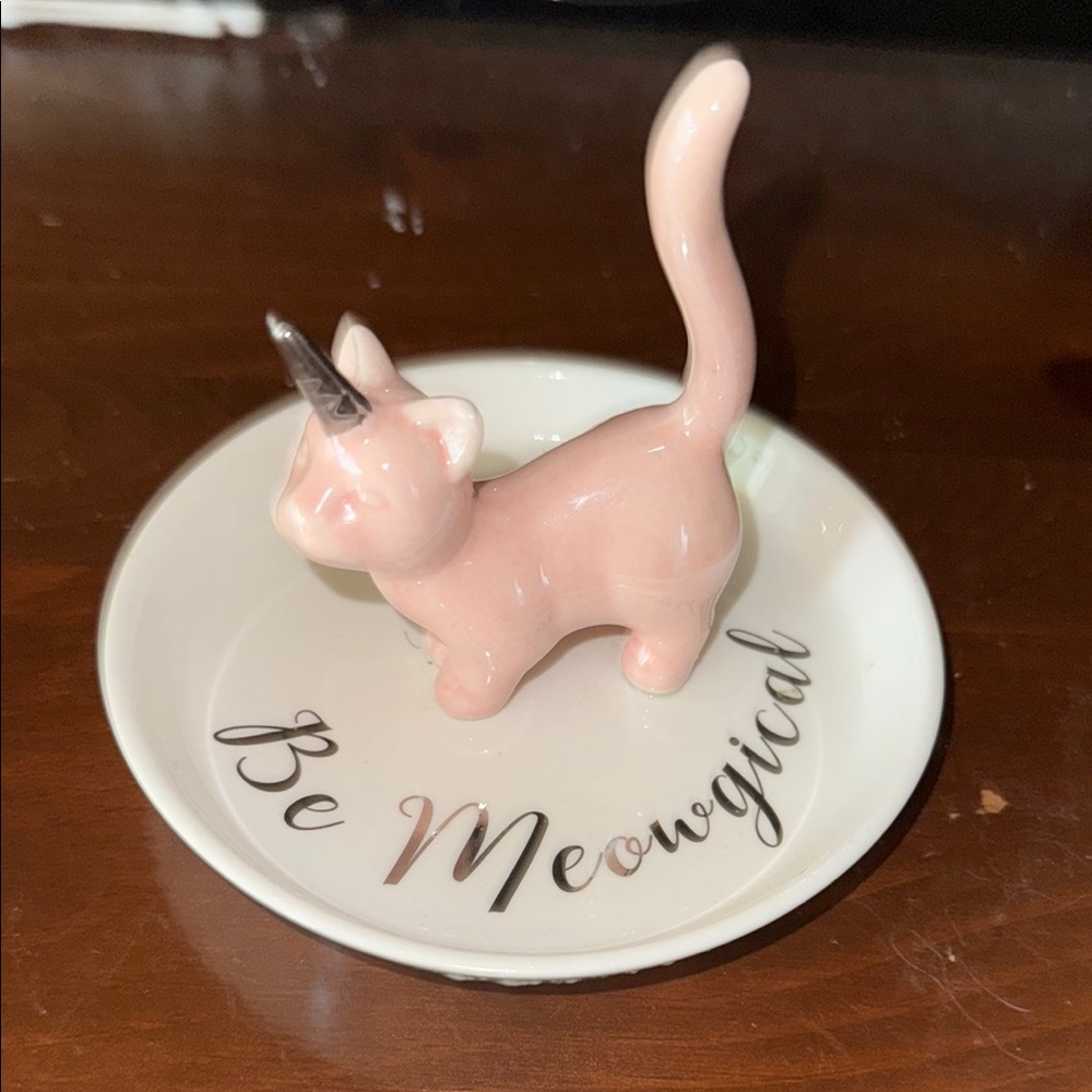 Pink Cat Unicorn Trinket Dish